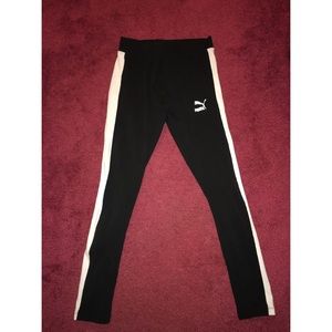 White and Black Puma Leggings